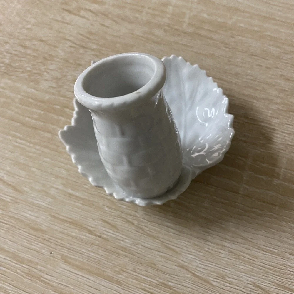 IW Rice & Co Inc Candle Holder Rosebud Bud Vase Trinket Dish Floral Leaf Flower